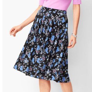 TALBOTS PLEATED WILDFLOWERS MIDI SKIRT